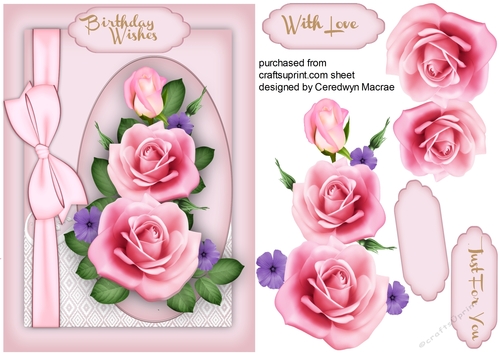 Beautiful Pink Roses with Bow 