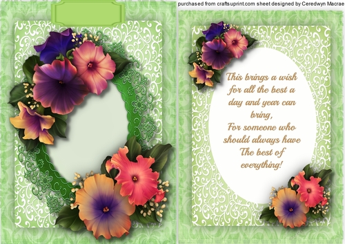 A5 Summer Petunias with Verse