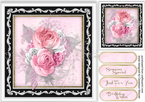 Beautiful Pink and Silver Floral 