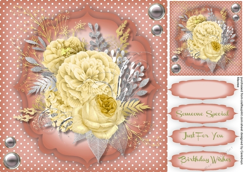 Gold and Silver Roses with Corner Brads