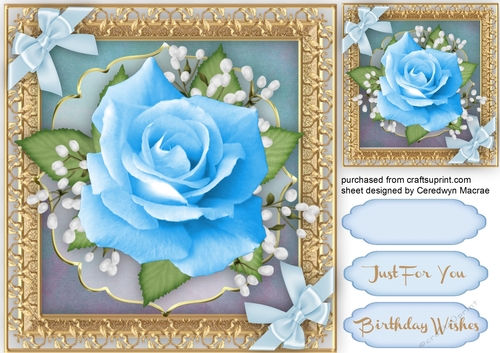 Beautiful Blue Ros and Corner bow