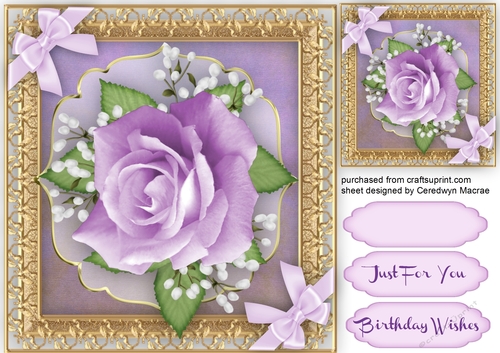 Beautiful Lilac Rose and Corner bow
