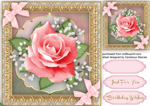 Beautiful Pink Rose and Corner bow