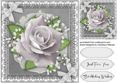 Beautiful Silver Rose and Corner bow