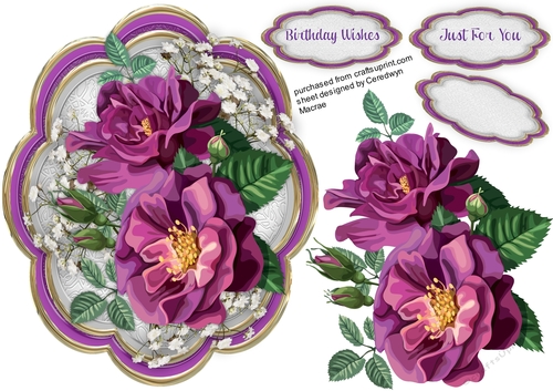 Beautiful Mauve Roses on a Petal Mat 