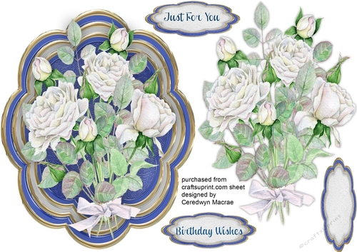 Beautiful White  Roses on a Petal Mat 