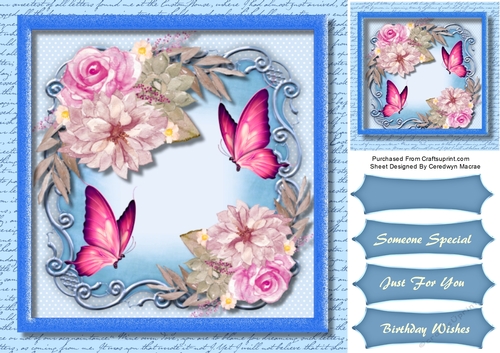 Stunning  Pink Butterflies and Roses 4