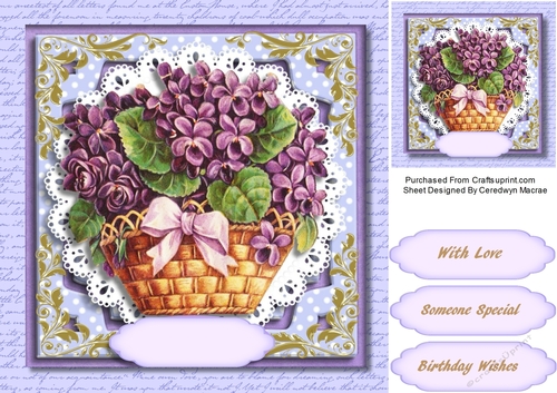 Beautiful Basket of Violets 