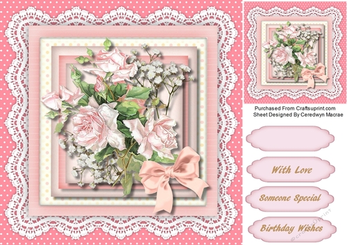 French  Roses and Babys Breath