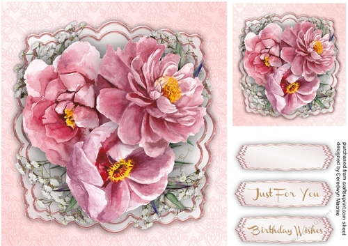 Water Coloured Pink Roses
