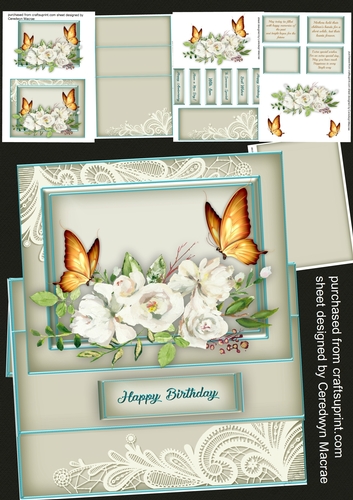 Easel Mini Kit, Golden Butterflys and Roises 