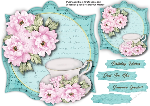 Pink  Roses and Afternoon Tea 