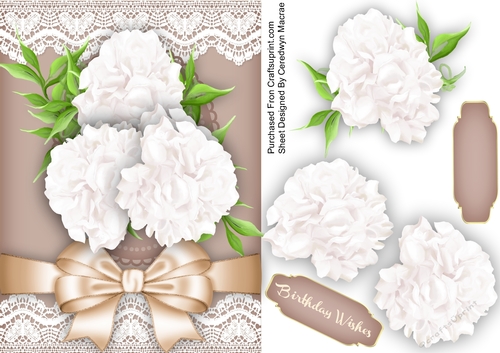 Beautiful White Roses on a Lace Mat 