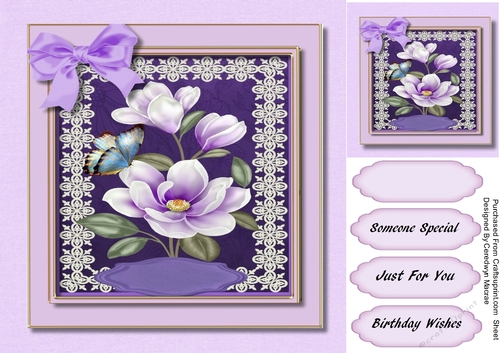 Beautiful Lilac Magnolias    on Lace 