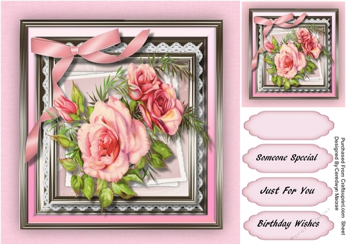 French Roses on a Lace mat 