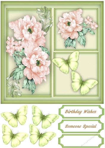 3,Square Roses with Butterflys 
