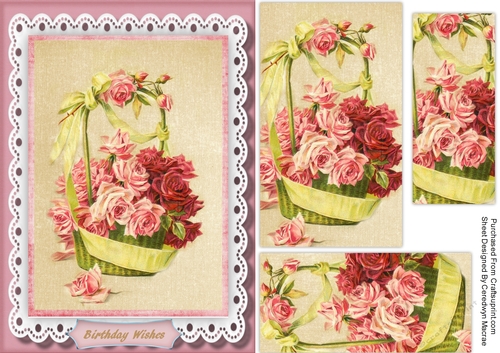 Beautiful Basket Of Pink Roses 