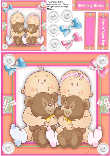 Buttons and Bows Twins Birthday