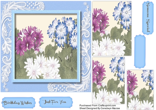 Beautiful Japanese woodblocow Mixed Flowers