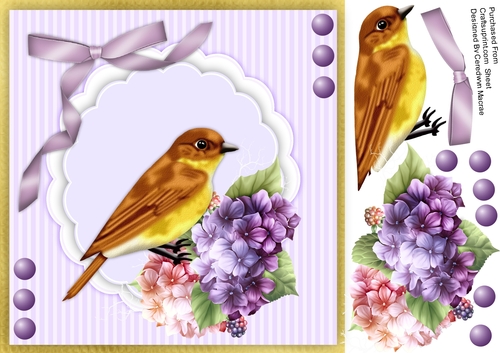 Beautiful Bird in a Flower  Bush 1