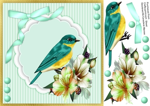 Beautiful Bird in a Lily Corner Mat 3
