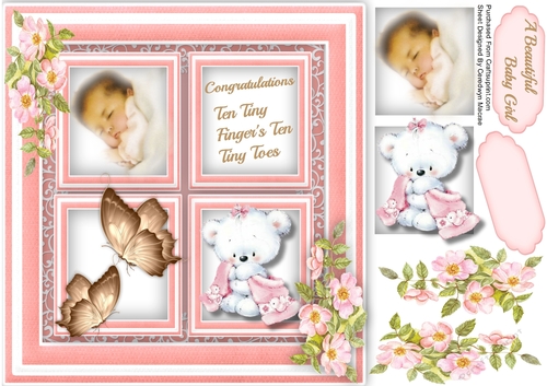 Lovely 4, Square Baby Girl Congratulations 