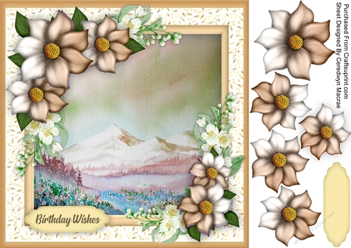 Beautiful Beige Infusion and Alpine Scene 