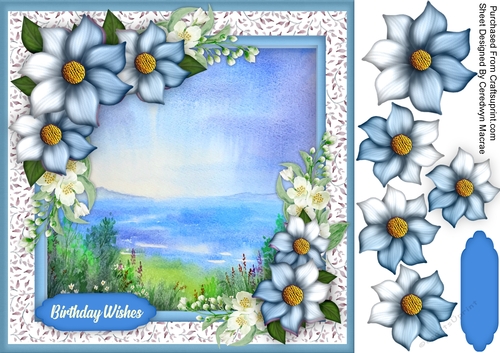 Beautiful Blue  Infusion and Sea Scene 