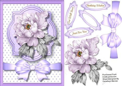 Beautiful Lilac rose and Wrap bow 