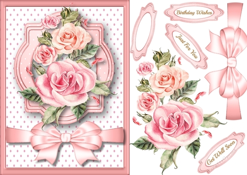 Beautiful Pink roses and Wrap bow 