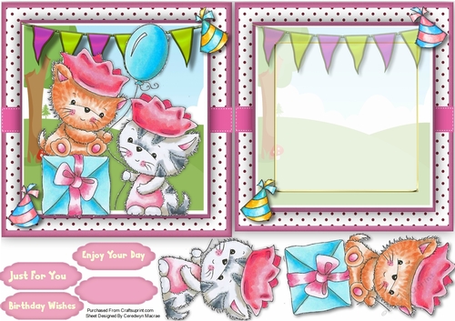 A Purrfect Day 6x6 card 
