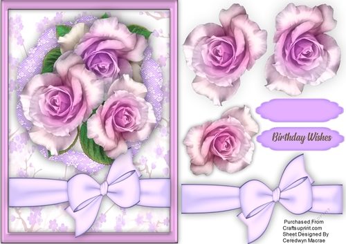 Beautiful Lilac Roses and Bow 