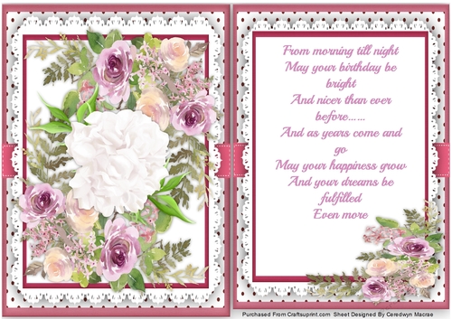 Beautiful Pink Roses with Verse