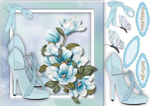 Beautiful Blue Magnolias and Shoes 