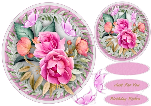 Stunning Lilac Roses and Butterflys 