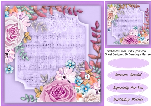 Mixed Lilac Roses on Sheet Music 