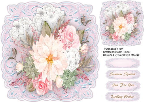 Beautiful Watercoloured Mixed Flowers 