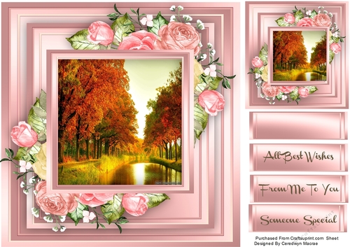 Beautiful Roses and River Scene 