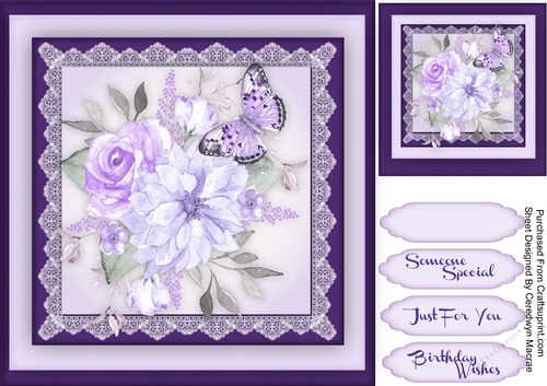 Lilac Roses and Butterfly 