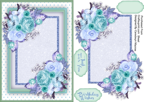 A5 Beautiful Blue and Green Roses