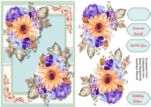 A5 Marigold and Roses