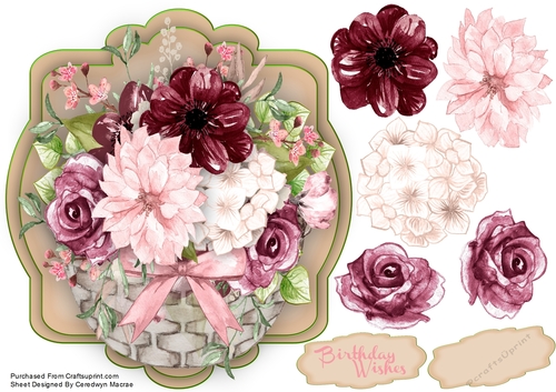 Beautiful Basket of  Mixed Flowers 