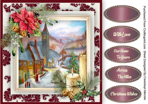 Beautiful Christmas Village and Candles 