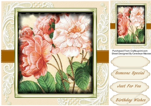 Beautiful  Roses on Corner lace 