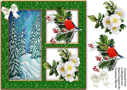 Christmas Triad , Trees and Birds 