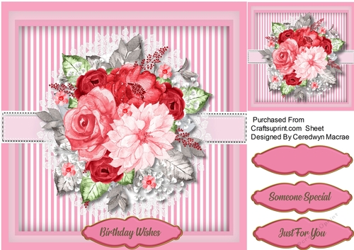 Beautiful Pink , Red and Grey Roses 