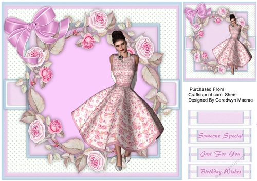 Lady in Pink with Roses