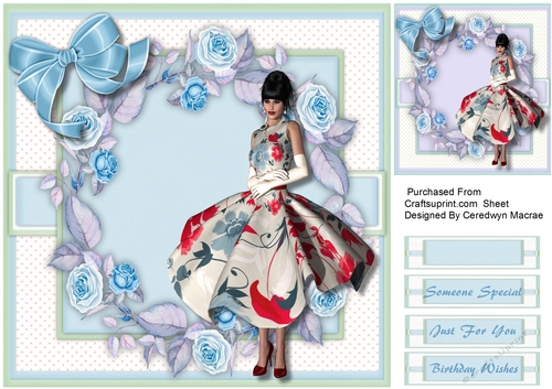 Lady in Floral with Roses