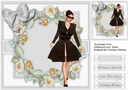 Lady in Black with Roses