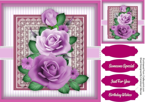 BeautifulLilac Roses on lace 